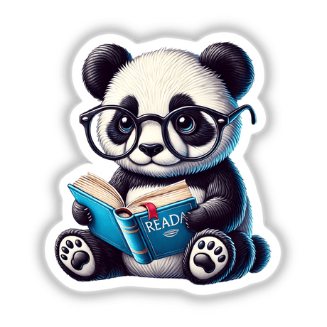 Panda With Reading Glasses Open Book