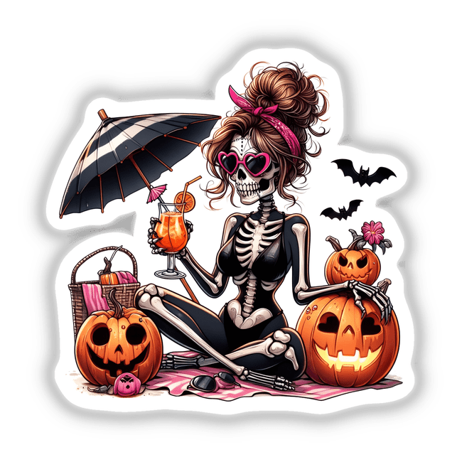 Halloween Spooky Skeleton Beach Girl II