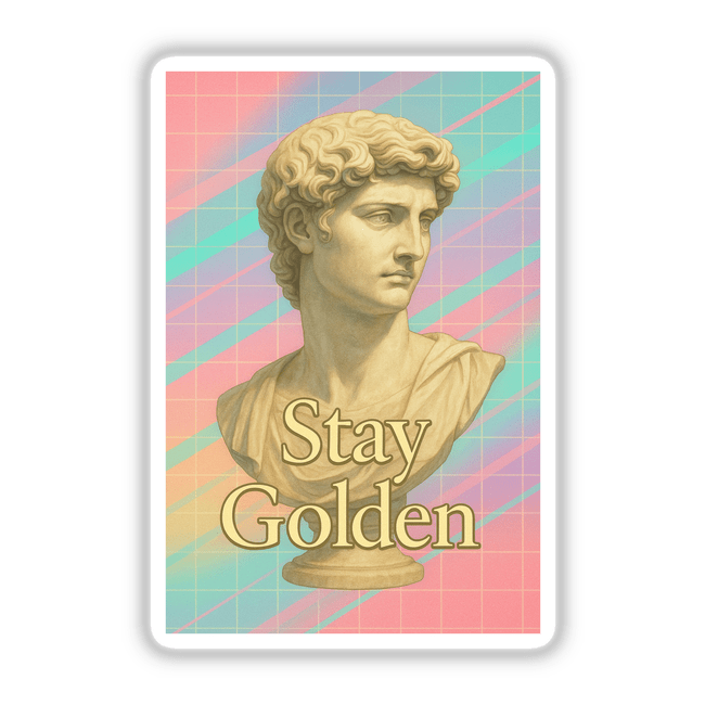 Stay Golden Renaissance Y2K Sticker or Clipart features a fusion of inspirational art elements, available as stickers or digital artwork, highlighting a unique aesthetic from Decal Venue's collection.