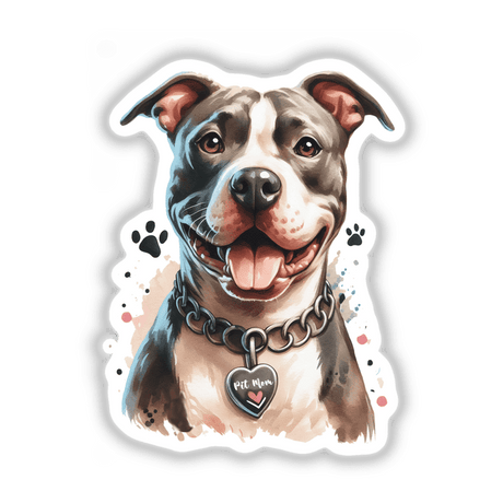 Pit Mom Watercolor Pitbull Dog