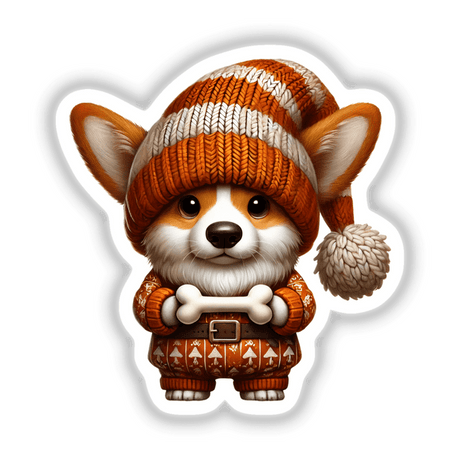 Corgi Gnome with Dog Bone