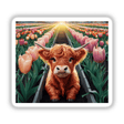 Highland Cow Tulip Garden