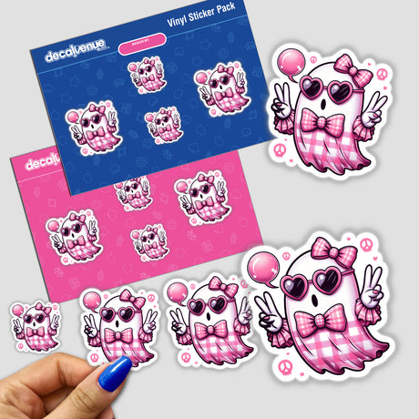 Pink Plaid Peace Bubble Ghost
