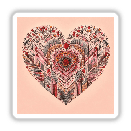 a painting of a heart with leaves and flowers