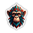 A Cool Monkey King cartoon illustration featuring a red-eyed monkey face, available as a sticker or digital artwork from Decal Venue.