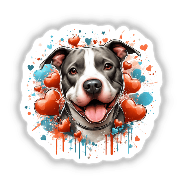 Heart Splatter Pitbull Dog