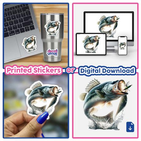 Bass Fish Jumping Out of Water