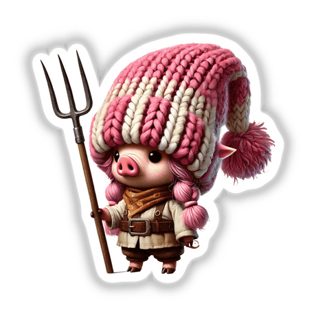 Pig Gnome with Pitchfork