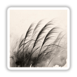 Sumi-e Wind Through Pampas Grass Traditional Japanese Ink depicted as elegant, minimalist artwork available as stickers or digital art, reflecting Decal Venue's unique collection of vinyl stickers and digital designs.