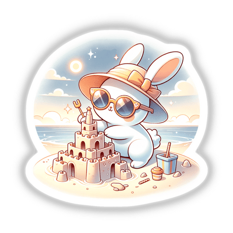 Beach Bunny Building a Sandcastle