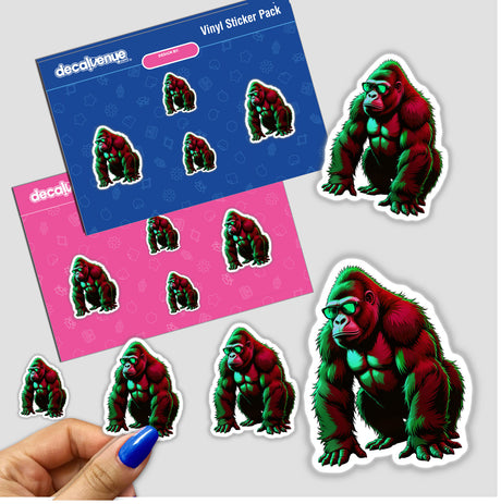 A Cool Gorilla sticker featuring a gorilla wearing sunglasses, showcasing its playful and trendy style, ideal for adding character to any surface. Available at Decal Venue.