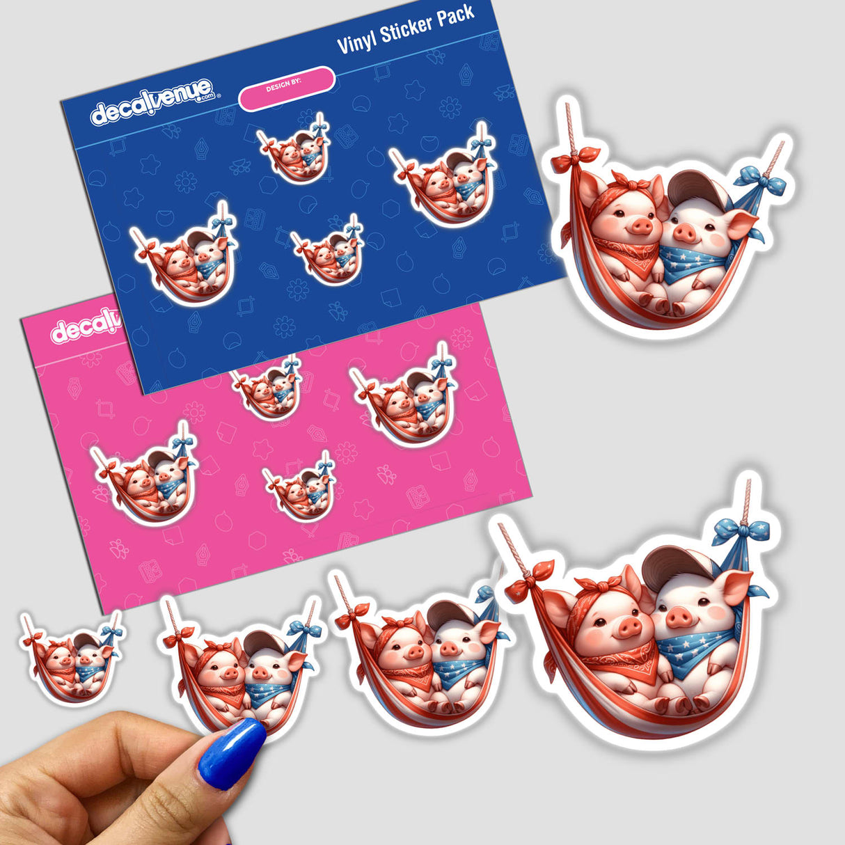Cute Pigs in USA Flag Bandana Hammock