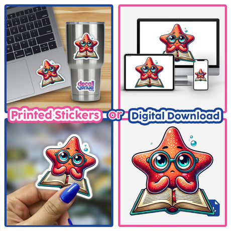 Starfish With Reading Glasses Open Book