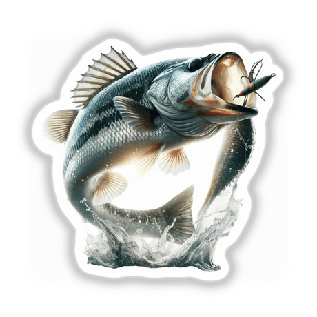 Bass Fish Jumping Out of Water