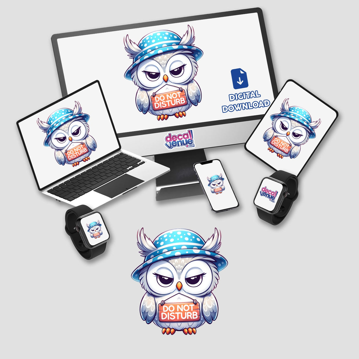 Grumpy Owl Do Not Disturb Sign