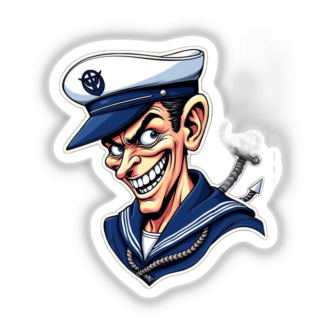 Marujo Sagaz: Cartoon of a smiling sailor wearing a hat, available as stickers or digital artwork.