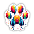 Rainbow Dog Paw Print Dripping Pride