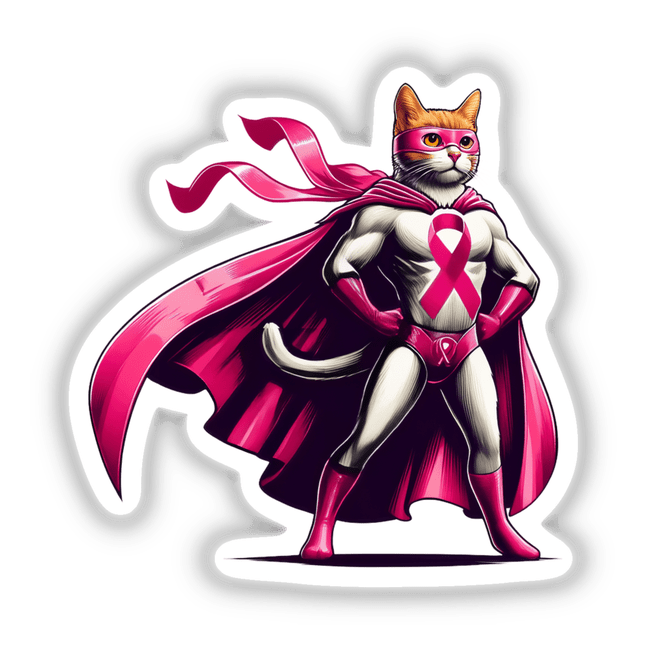 Pink Ribbon Superhero Decal