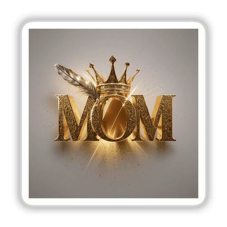 Mom Gold Crown and Feather