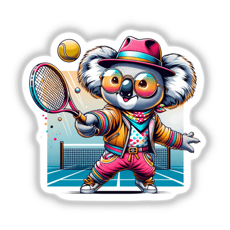 Stylish Koala Playing Tennis