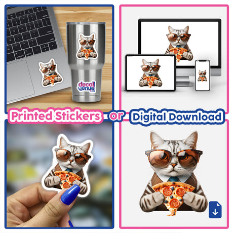 Trendy Cat with Pizza Slice