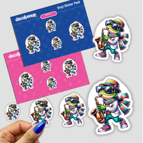 Stylish Frog Playing the Saxoaphone