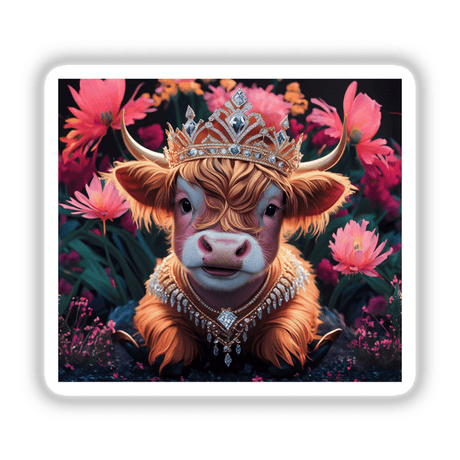 Baby Highland Cow Crown Flowers