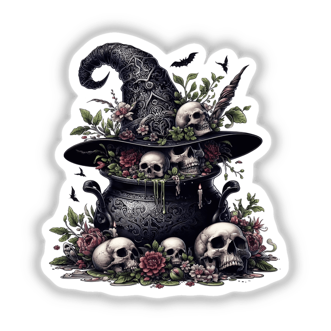 Florals and Skulls Gothic Cauldron