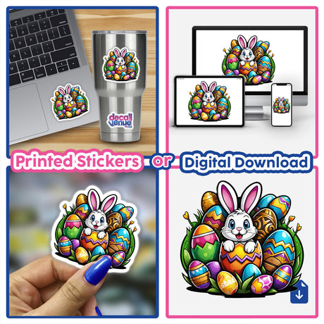 Easter bunny with eggs
