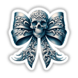 Skeleton Skull Coquette Bow digital artwork featuring an intricately designed skull adorned with an ornate bow, perfect for adding a gothic touch to your DIY crafts or space.