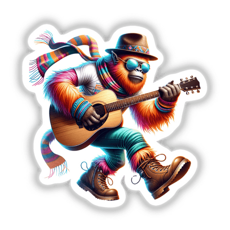 Trendy Sasquatch Playing Guitar