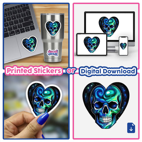 a set of three pictures of a heart shaped sticker