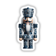 Chinoiserie Nutcracker Soldier depicted in blue and white, available as stickers or digital artwork, showcasing intricate details such as a toy face and decorative elements, reflecting Decal Venue's unique art style.
