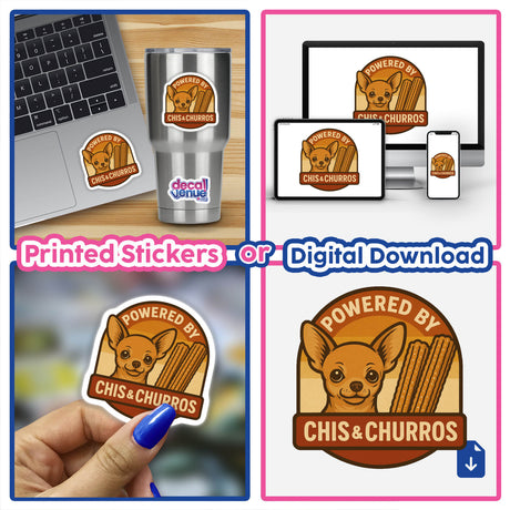 Little Havana Miami Sticker or Clipart featuring iconic Miami motifs, designed by Chis & Churros Design, available with commercial rights. Perfect for unique vinyl sticker collections or digital artwork enthusiasts.