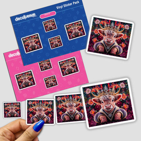 Baby Highland Cow Crown Flowers