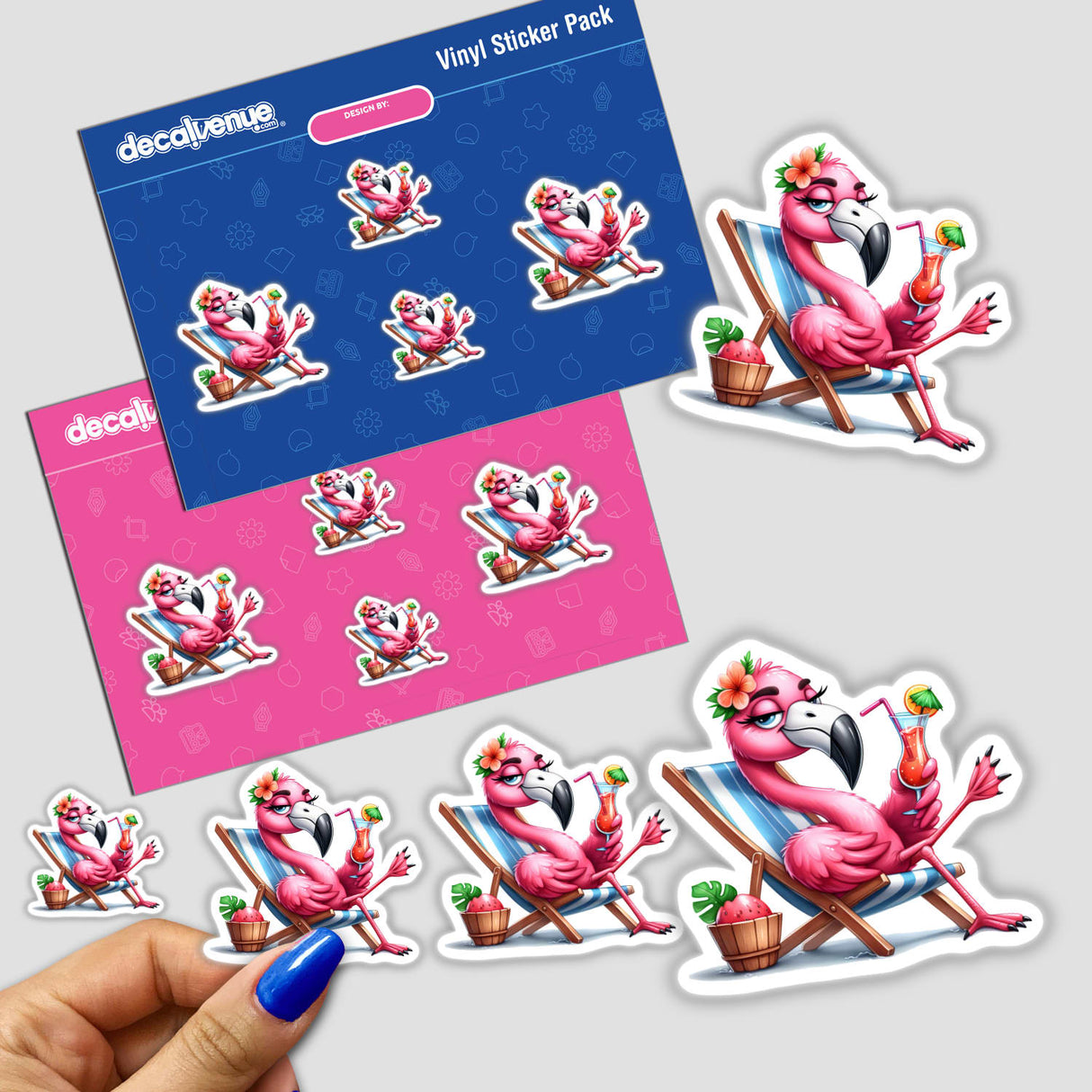 Relaxed Flamingo Feet Up Vinyl Stickers from Decal Venue's Unique Digital Artwork Collection