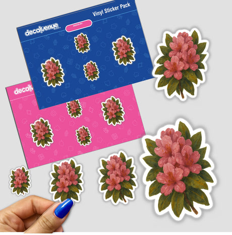 Washington State Flower Sticker or Clipart featuring Coast Rhododendron Art, available for commercial use. Ideal as unique vinyl stickers or digital artwork from Decal Venue.