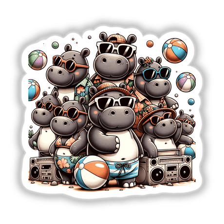 Hippo Beach Party Sunglasses Boombox