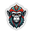 Cartoon image titled A Cool Monkey King, featuring a stylized monkey with distinctive eyes. Available as stickers or digital artwork from Decal Venue.