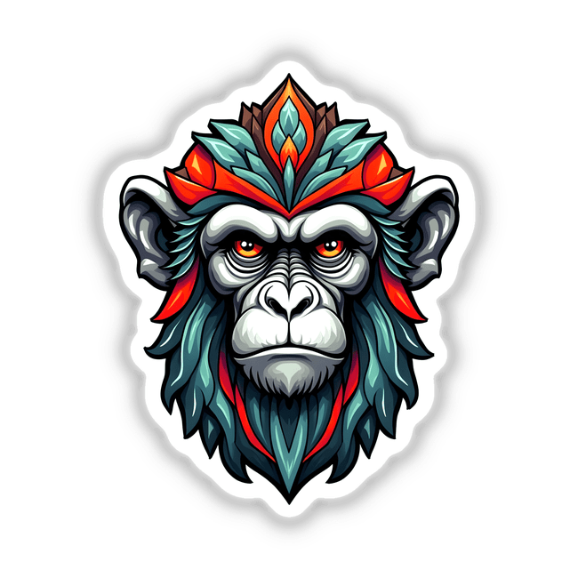 Cartoon image titled A Cool Monkey King, featuring a stylized monkey with distinctive eyes. Available as stickers or digital artwork from Decal Venue.