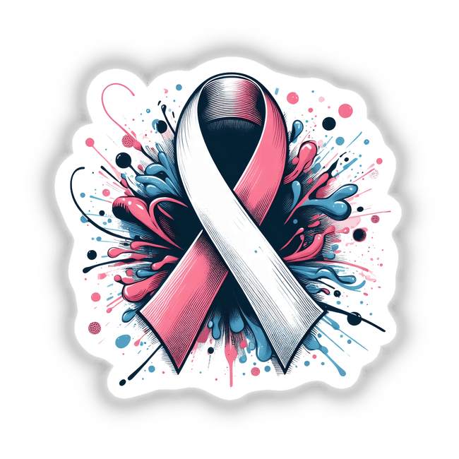 Cancer Ribbon Splatter