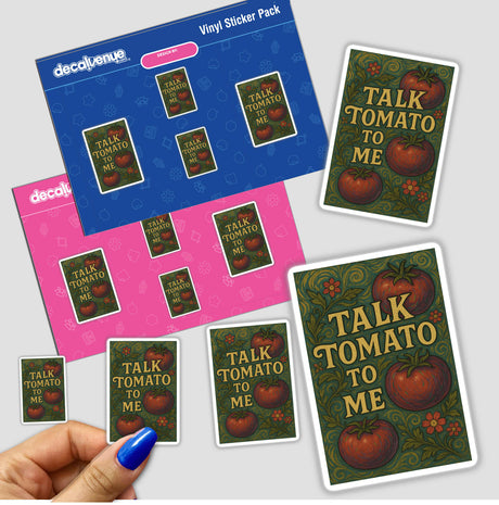 Grainger County Tomato Festival Sticker or Clipart with Commercial Rights features Talk Tomato to Me design, ideal for unique vinyl sticker collections or digital art enthusiasts.
