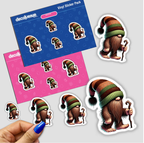 Bigfoot Gnome with Walking Stick