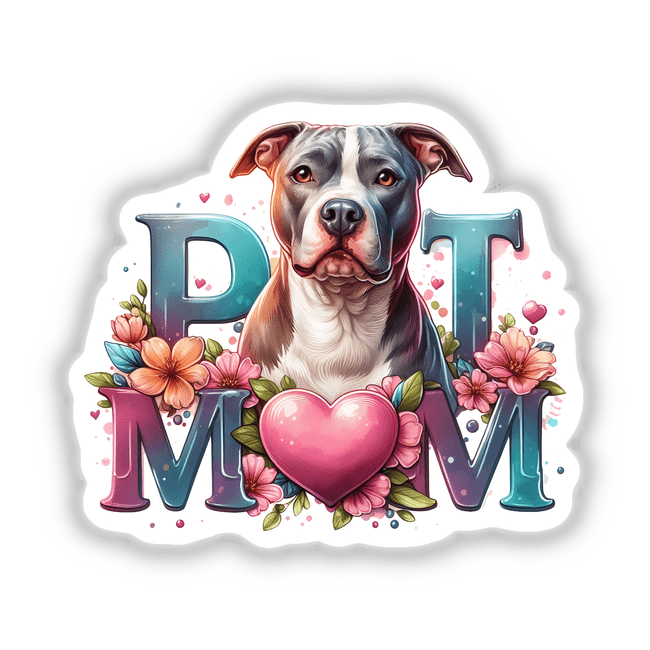 Floral Pit Mom Pitbull Dog