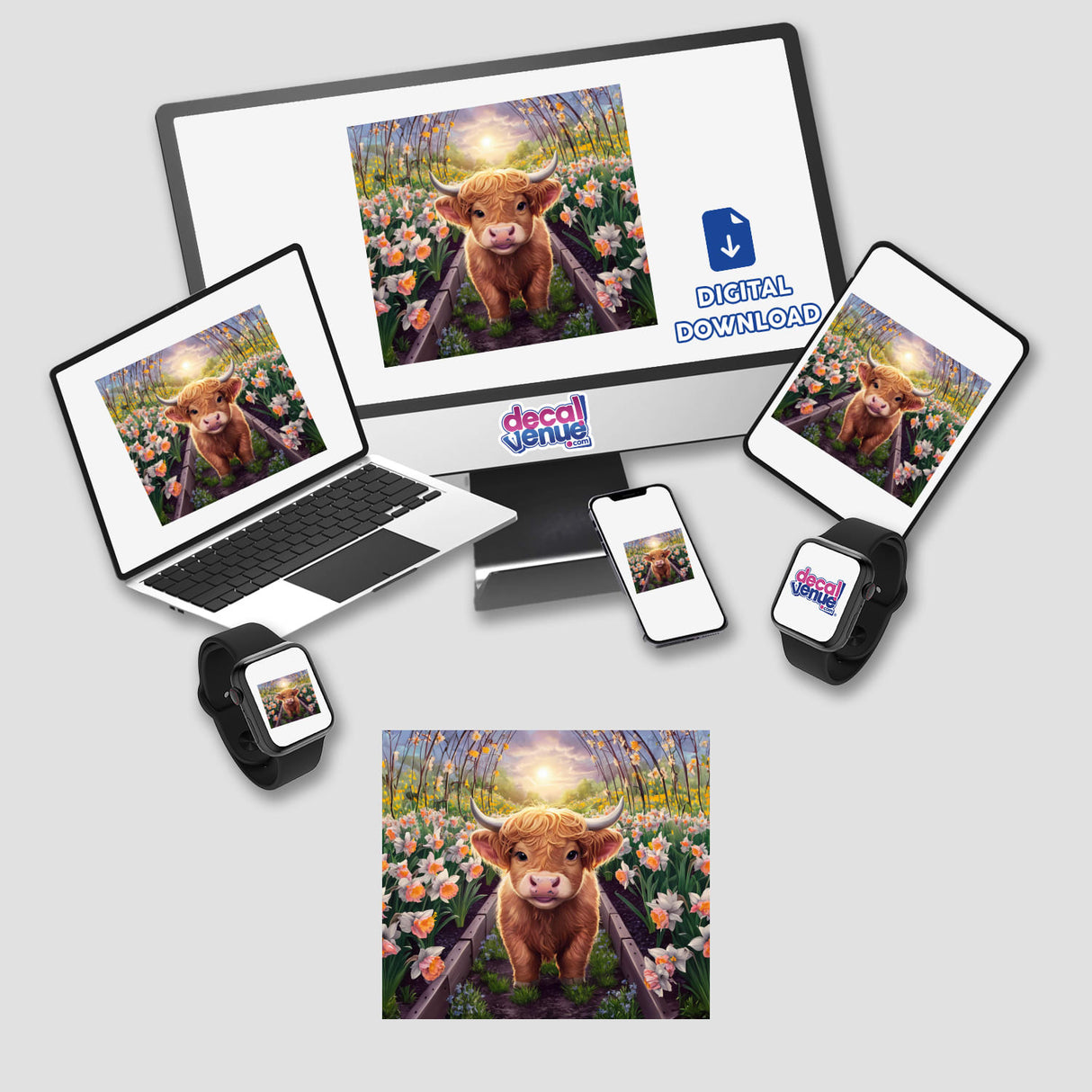 Highland Cow Daffodil Garden