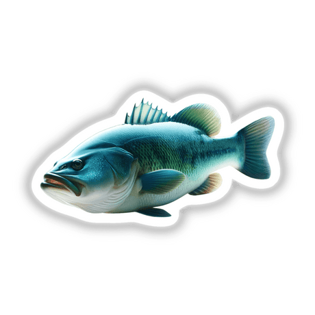 Photographic Bass Fish with Blue-Green Scales