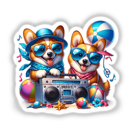 Corgi Dog Summer Beach Party