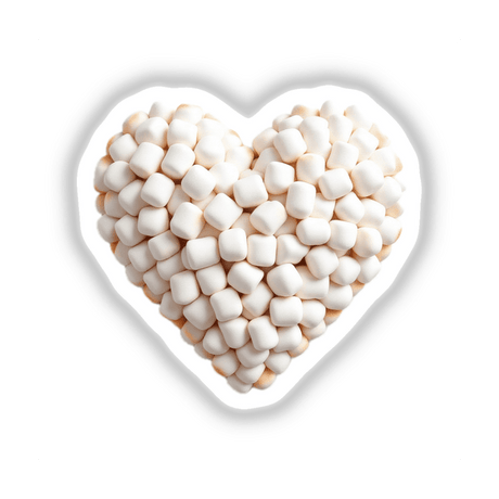 Marshmallow Heart: Heart-shaped marshmallows available as unique stickers or digital artwork, embodying Decal Venue's charm of distinctive design in food-themed visuals.