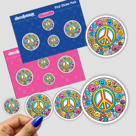 Peace sign and smiley faces