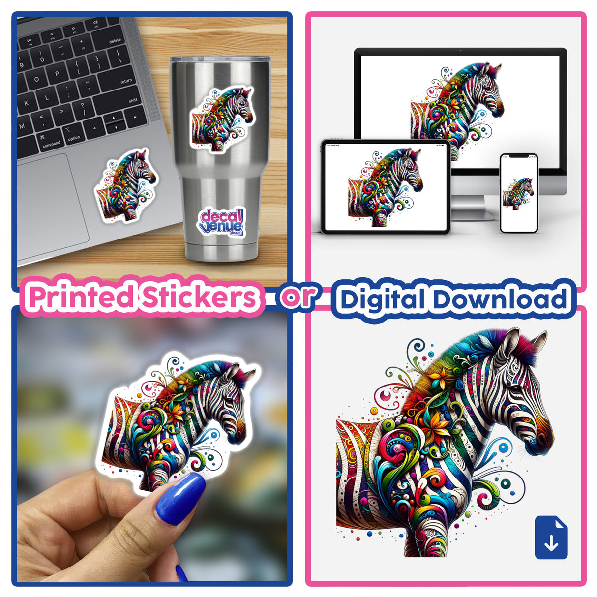 Colorful Psychedelic Zebra